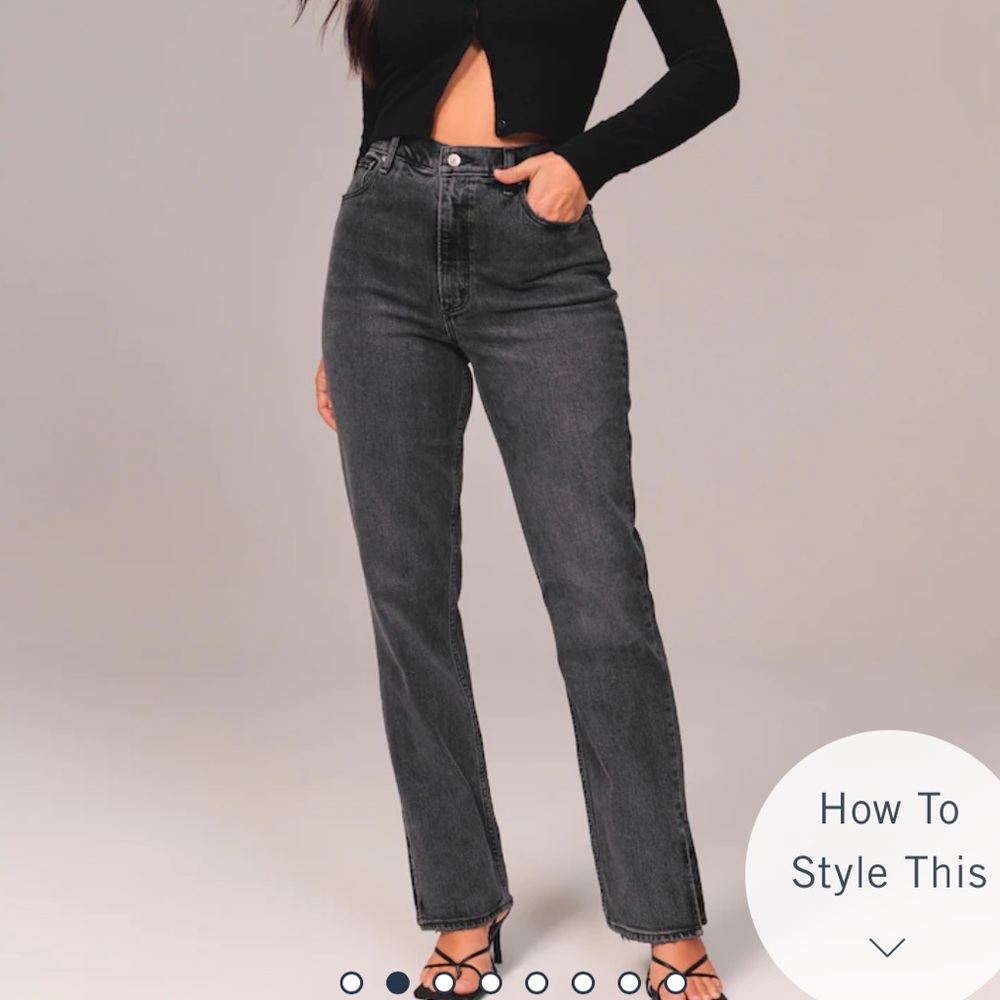 Abercrombie Curve Love 90s Ultra High Rise Straight Jeans